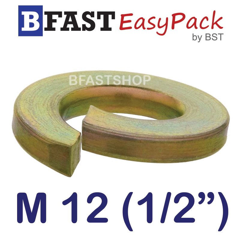 แหวนสปริง M12 (1/2") ชุบรุ้ง (20 ตัว/ถุง)