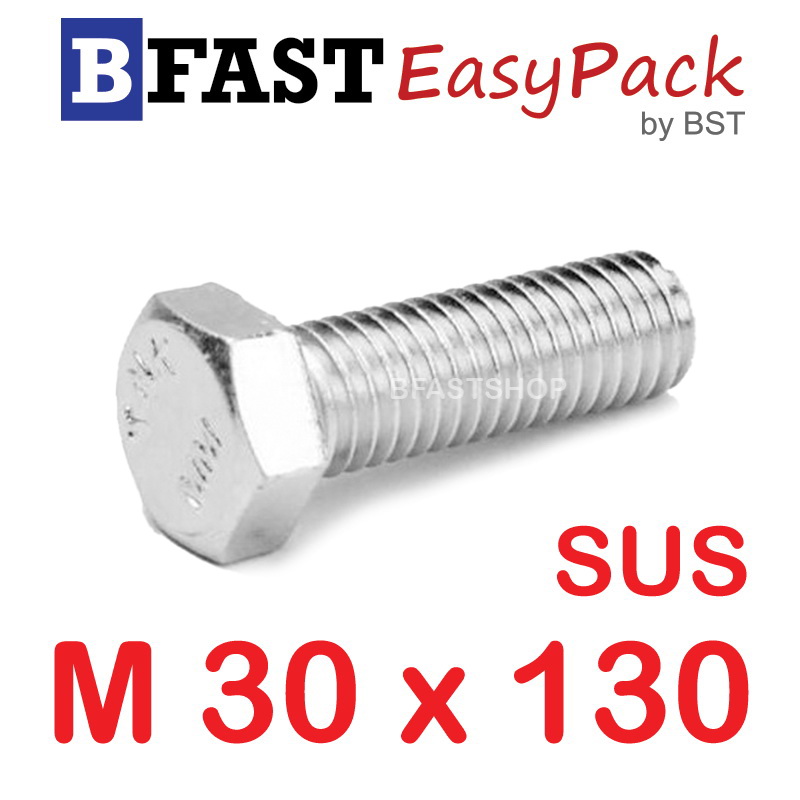 สกรูหัวเหลี่ยมสแตนเลส M30 x130