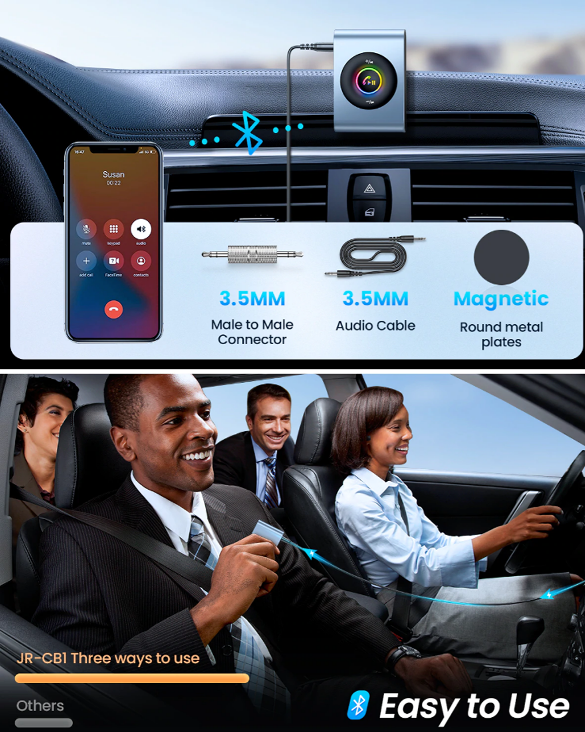 Joyroom JR-CB1 Bt 5.3 Wireless Bluetooth Car - บลูทูธติดรถยนต์ เขื่อมต่อมือถือใช้ในรถ,เครื่องเสียงบ้าน,หูฟัง,อุปกรณ์ต่าง