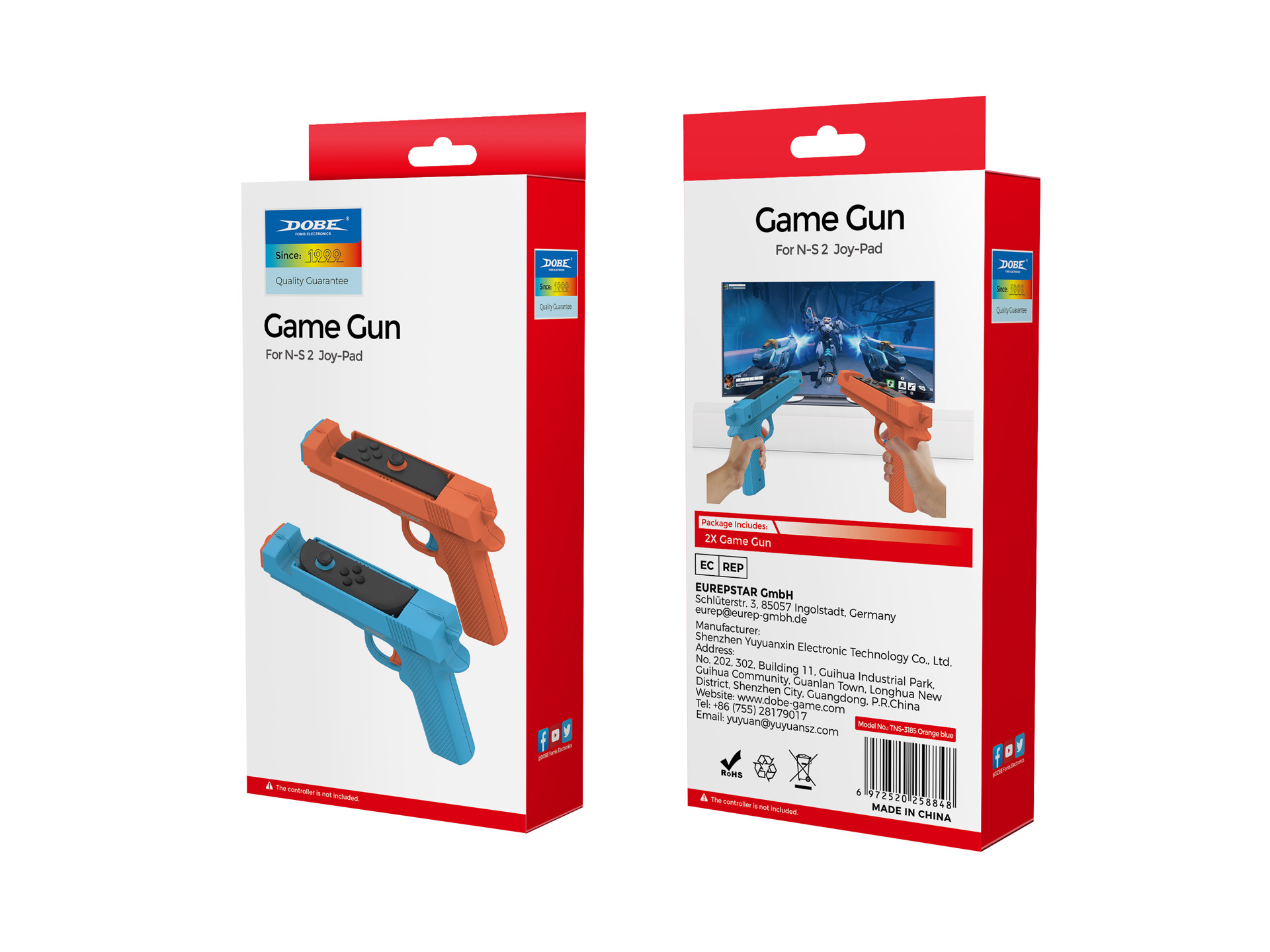กริบปืนสั้น 2 ชิ้น จอยคอน Nintendo Switch 2 (รุ่นปี 2025) TNS-3185
