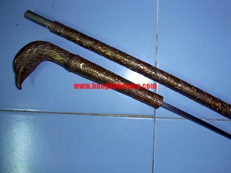 ไม้เท้าทองเหลือง หัวนกอินทรีย์ ซ่อนมีด