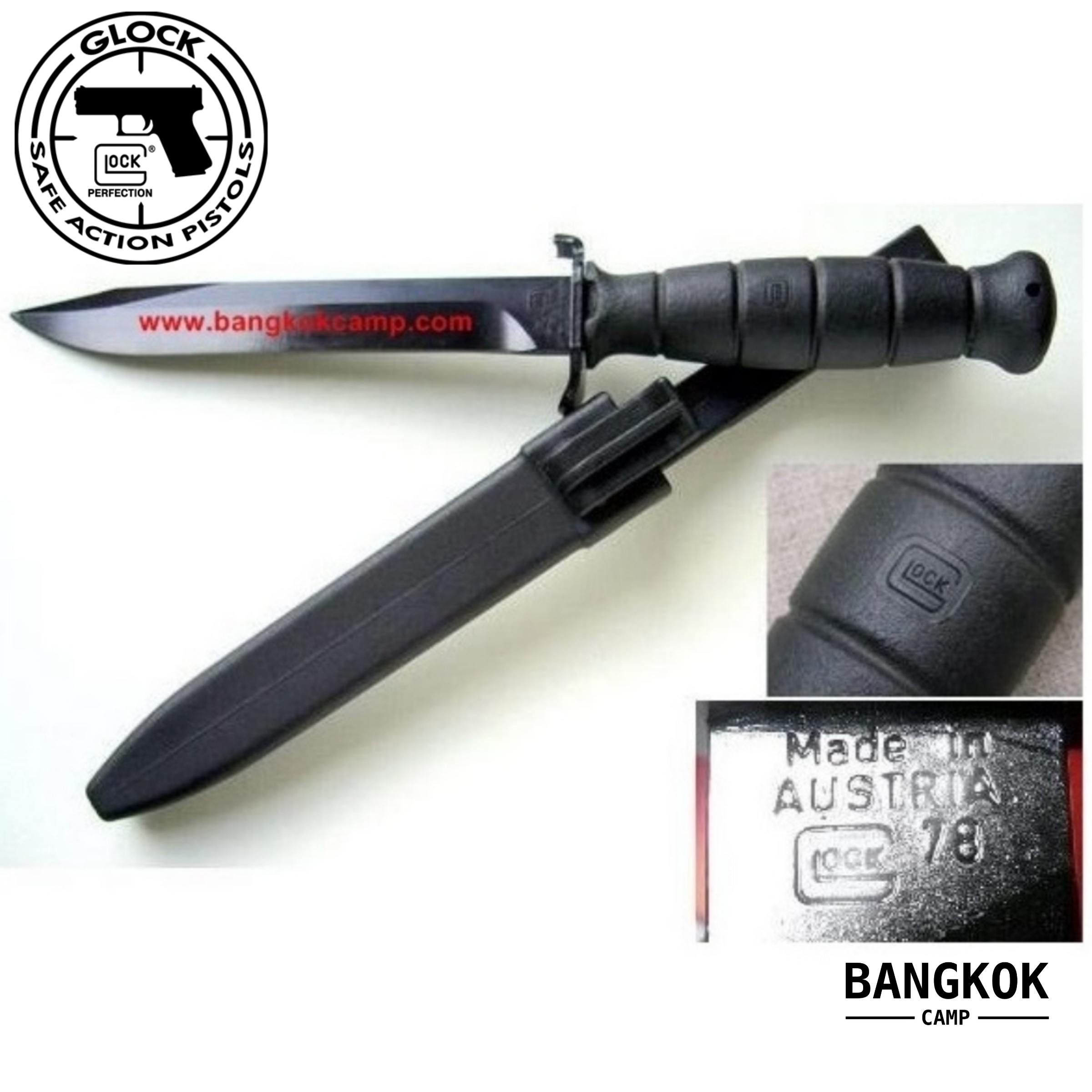 มีด Glock Survival Knife (Glock Field Knife) สันเรียบ (Glock78) Made in Austria ของใหม่ ของแท้ (สีดำ)