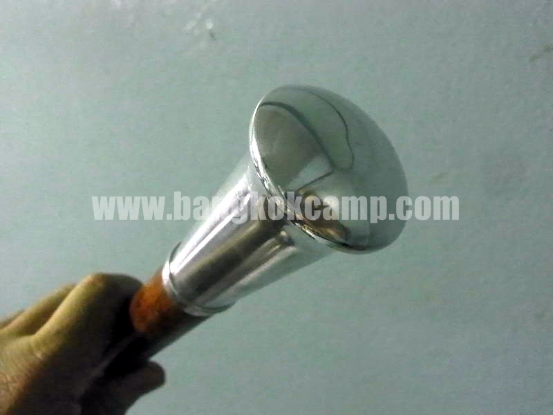 ไม้หายาก... ไม้ตะพด(ไม้ปุ่มประดู่, ปมประดู่) ลายสวยมาก หัว+ท้ายไททาเนียม หัวทรงป้าน