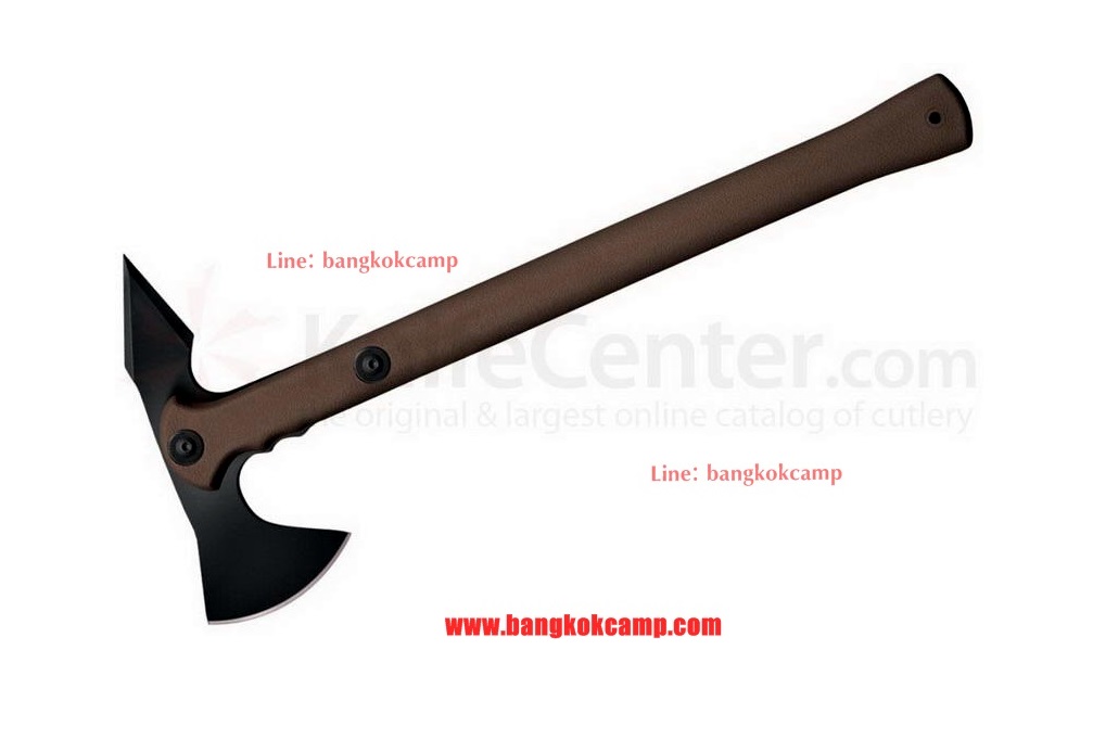 ขวาน ColdSteel Trench Hawk Drop Forged Combat Tomahawk 19" Overall, Flat Dark Earth, Secure-Ex Sheath (สีน้ำตาล)