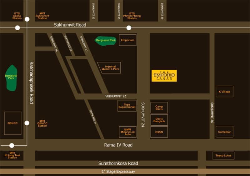 ให้เช่าคอนโด The Emporio Place (ดิ เอ็มโพริโอ เพลส) 1ห้องนอน 1 ห้องน้ำ ( Duplex ) ขนาด 73 ตรม