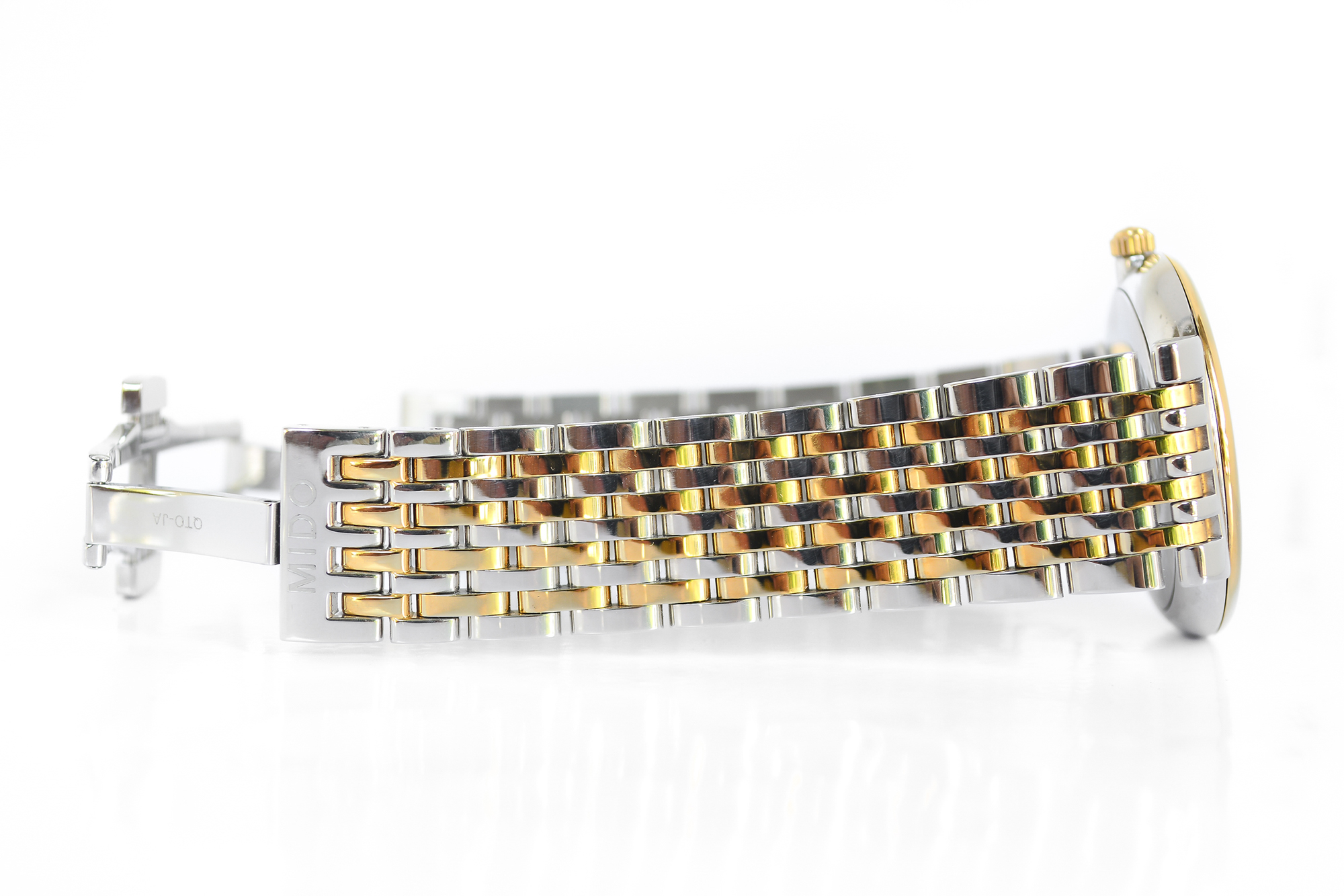 Mido Dorada Quartz สองกษัตริย์ หน้าขาว หลักโรมัน