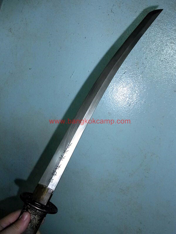 ดาบซามูไร ลายเสือ ขนาดกลาง ใบมีดเป็นเหล็กลาย (ใบมีดดามัสกัส)