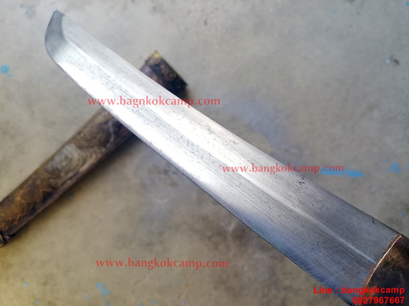 ซามูไรสั้น ดาบญี่ปุ่น ลายเสือเล่มเล็ก ฮาราคีรี ใบมีดเป็นเหล็กลาย (ใบมีดดามัสกัส)