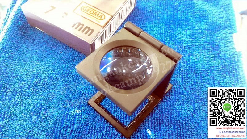 กล้องส่อง (3พับ)พับได้มีสเกล เลนส์ขยายญี่ปุ่น (Made in JAPAN) 7X ยี่ห้อ GEOMA ....ใหม่ แท้ (Linin Tester)