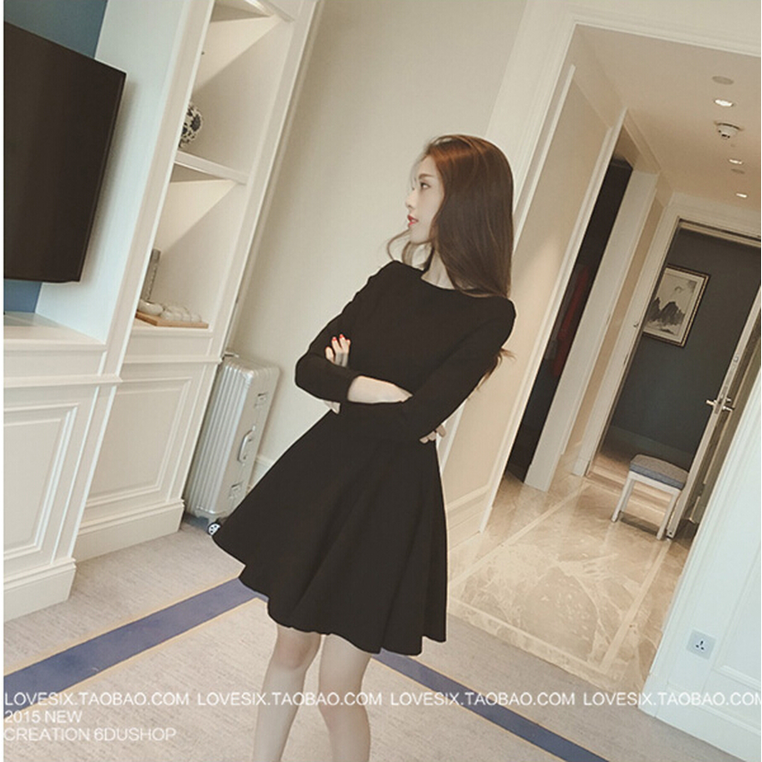 Korea New Style Slim Black One-piece Women - Dresses