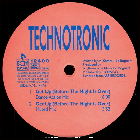 Technotronic - Get Up (Before The Night Is Over)