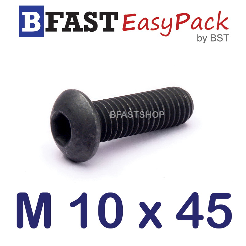 สกรูจมกลมดำ M 10 x 45 (3 ตัว/ถุง)