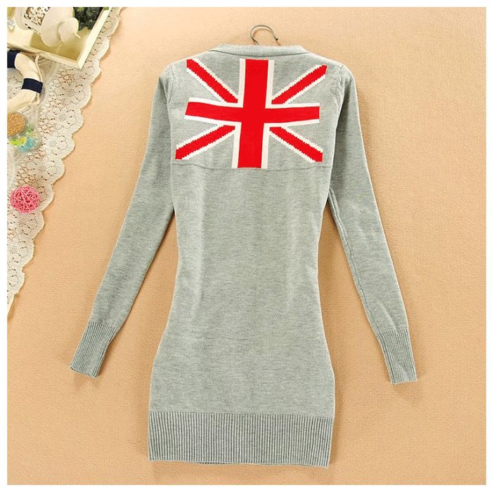 fashion เสื้อกันหนาวแฟชั่น ผ้าไหมพรม คอวี สีเทา ใส่เป็นเสื้อคลุมลำลองได้ ใส่ทำงาน น่ารักๆ