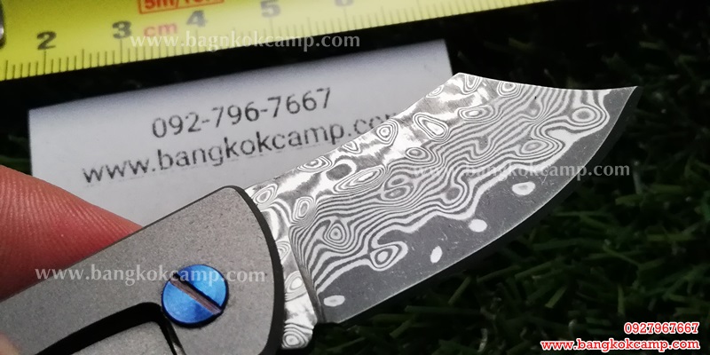 มีดพับ ดามัสกัส Damascus ด้ามไททาเนียม Frame Lock (13)
