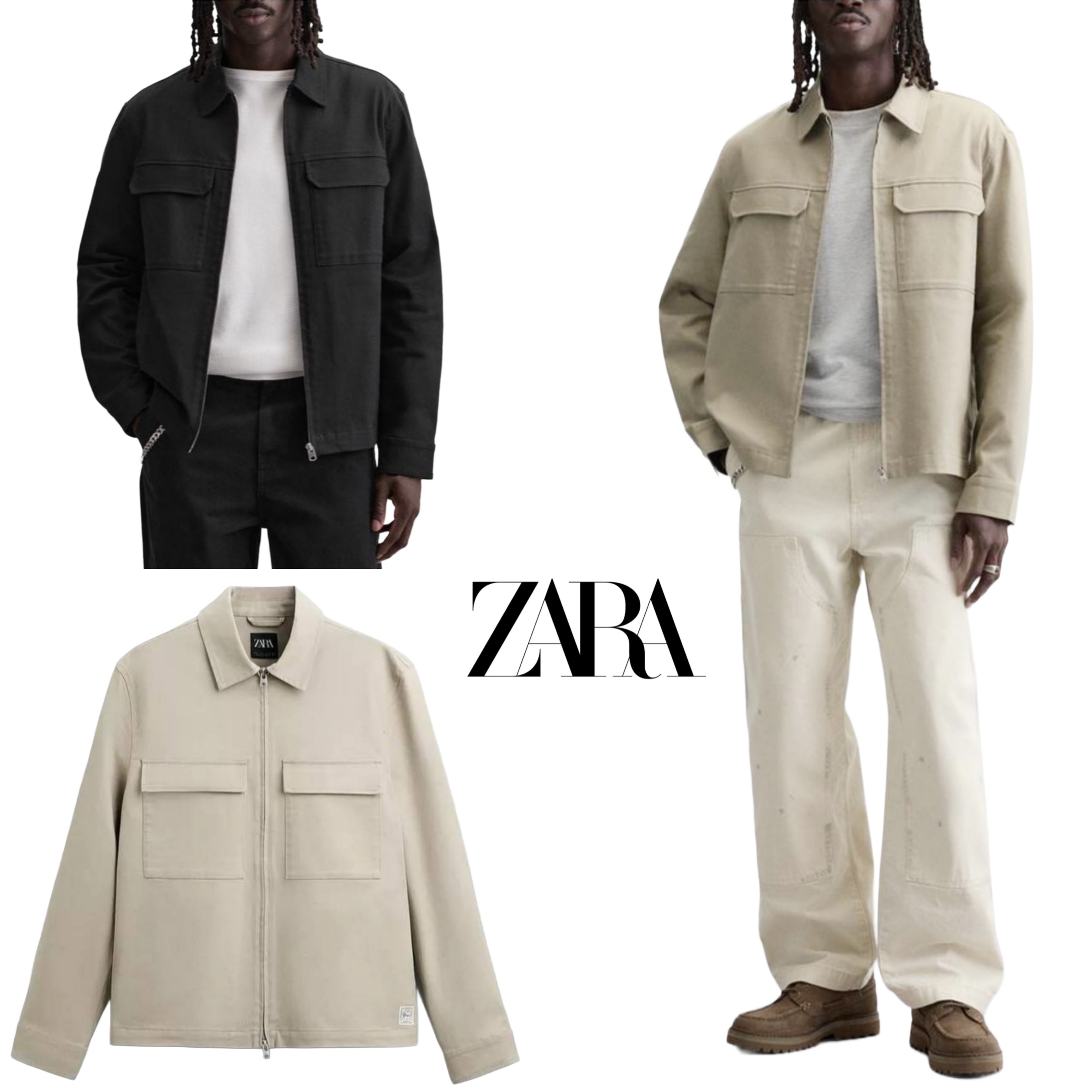ZARA SURCHEMISE RELAXED FIT Zip up Jacket