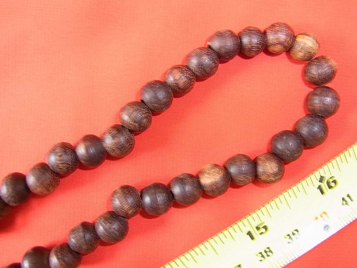 ไม้มงคลหายาก... ประคำ(ไม้แก่นมะขาม) ลายสวย.พร้อมหัวขุน...ไม้แก่นมะขามแท้ทุกเม็ด (CN001)