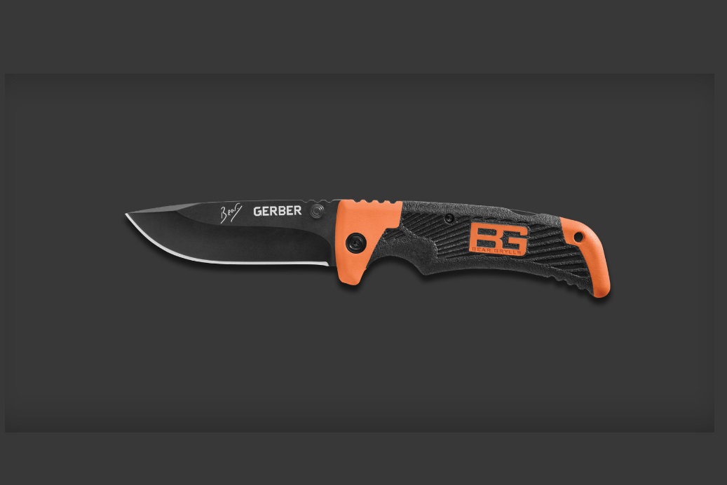 มีดพับ Gerber Bear Grylls Scout Folding Knife 3.24" Plain Blade, Rubber Handle - 31-002948