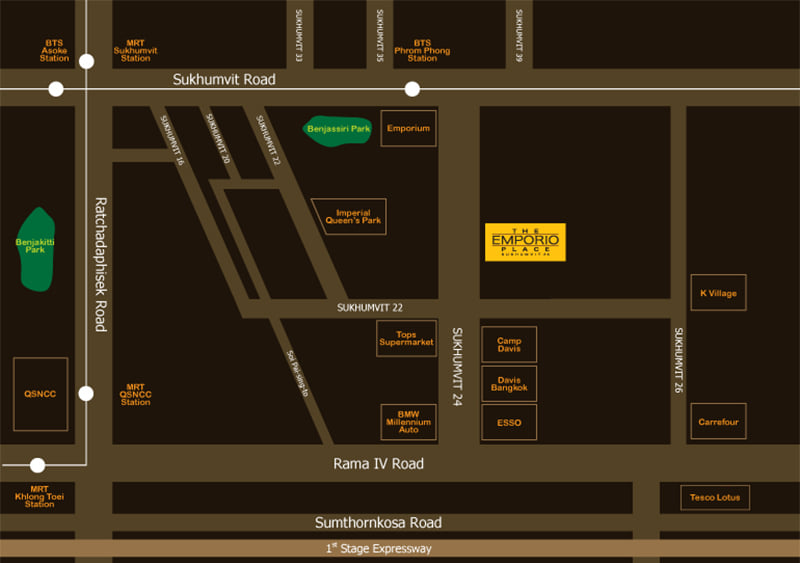 ให้เช่าคอนโด The Emporio Place (ดิ เอ็มโพริโอ เพลส) 1 ห้องนอน 1 ห้องน้ำ ห้องDuplex ขนาด 72.68 ตรม ชั้น18