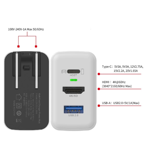 MiraBox รุ่นใหม่ HDMI 4K60Hz AC Adapter & TV Dock Function 3in1 แปลงสวิชเล่นบนทีวีแบบพกพา