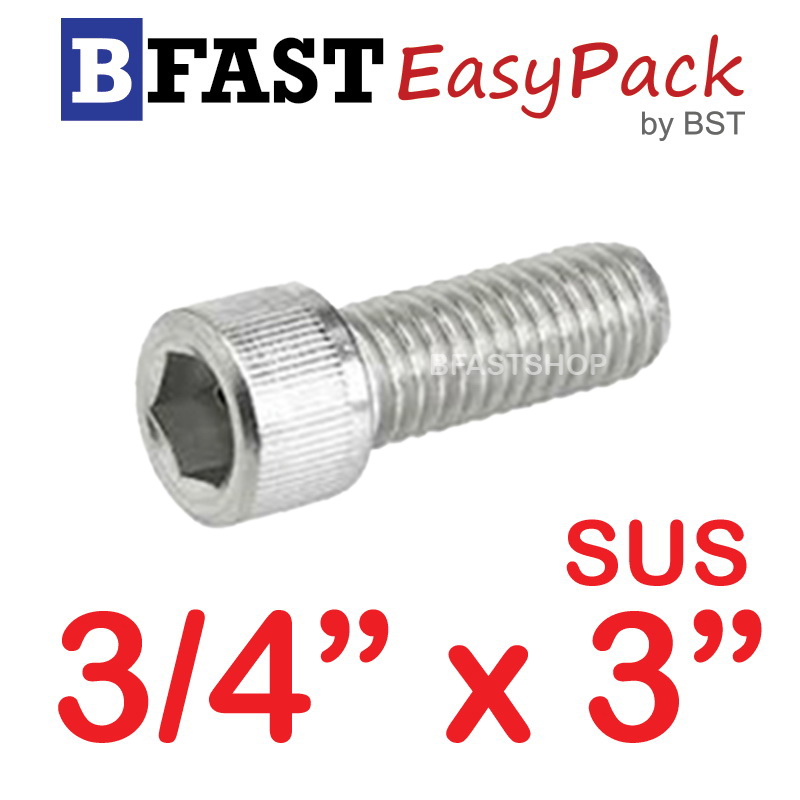สกรูหัวจมสแตนเลส SUS 3/4" x 3" (1 ตัว/ถุง)