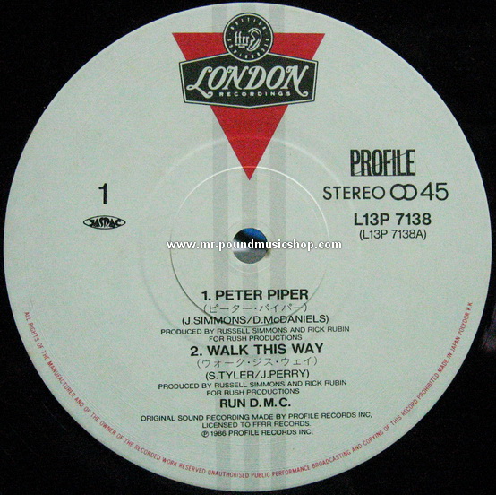 Run DMC - Peter Piper / Walk This Way / My Adidas / Christmas In Hollis