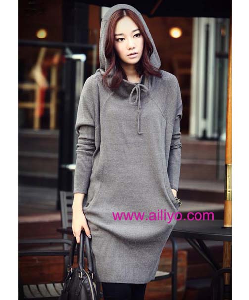 fashion เสื้อโค้ทแขนยาว มีฮูท ผ้าคอตตอน สีเทา ตัวเท่ห์ ใส่กันหนาวได้