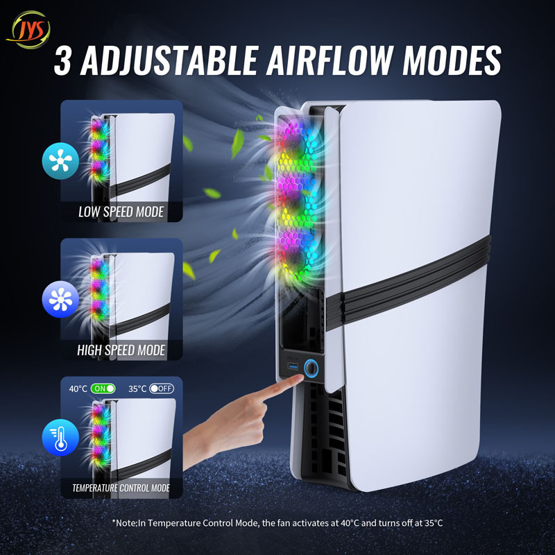 JYS พัดลมระบายอากาศ for PS5Slim & PS5Pro RGB Cooling Fan รุ่น JYS-P5228