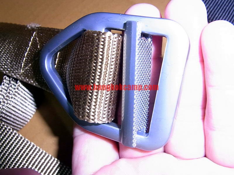 เข็มขัด หัวโลหะขาว สีทราย