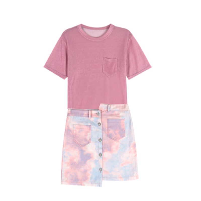 พรีออเดอร์ : ชุดเซ็ทแฟชั่นสไตล์น่ารักๆ มีให้เลือก 2 แบบ รุ่นชุดเดรส1ชิ้น และรุ่นเสื้อแขนสั้นตัวยาว+กระโปรงเข้าชุด