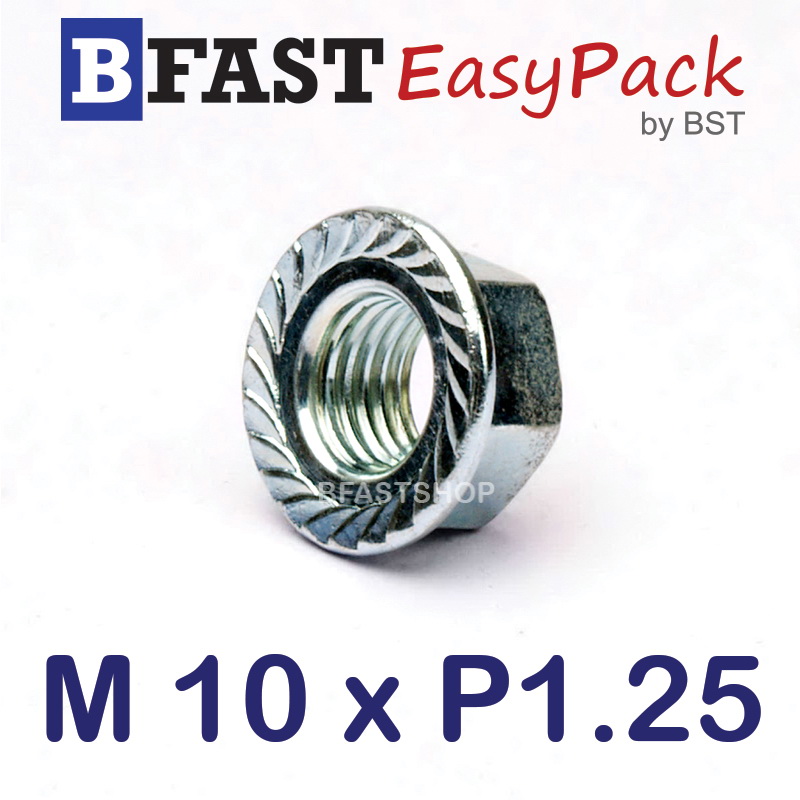 หัวน็อตจาน M10 x P1.25 (10 ตัว/ถุง)