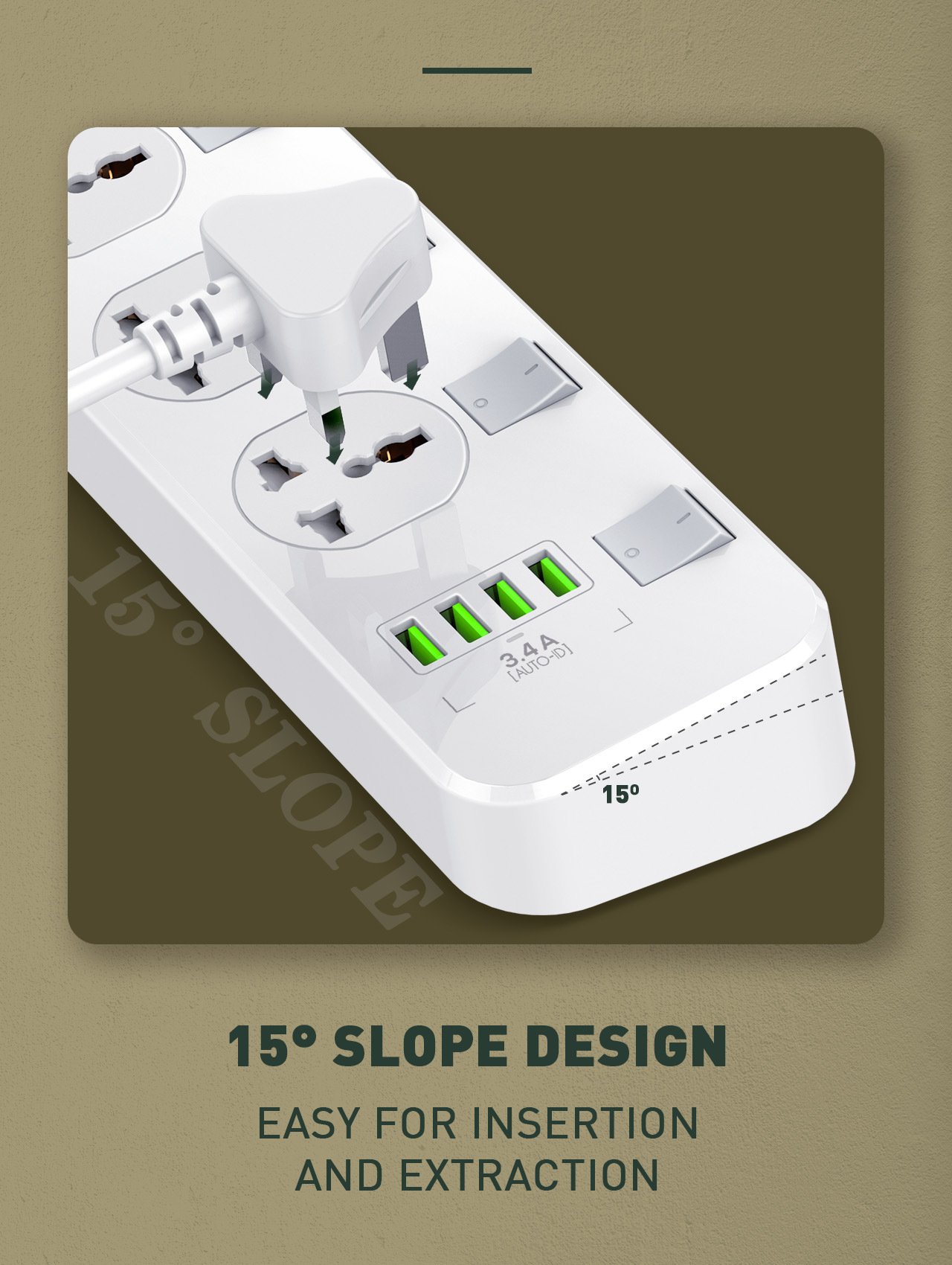 ปลั๊กไฟ รางปลั๊กไฟ ปลั๊กพ่วง LDNIO รุ่น SC4408 4 ช่อง 4 USB สาย 2 เมตร