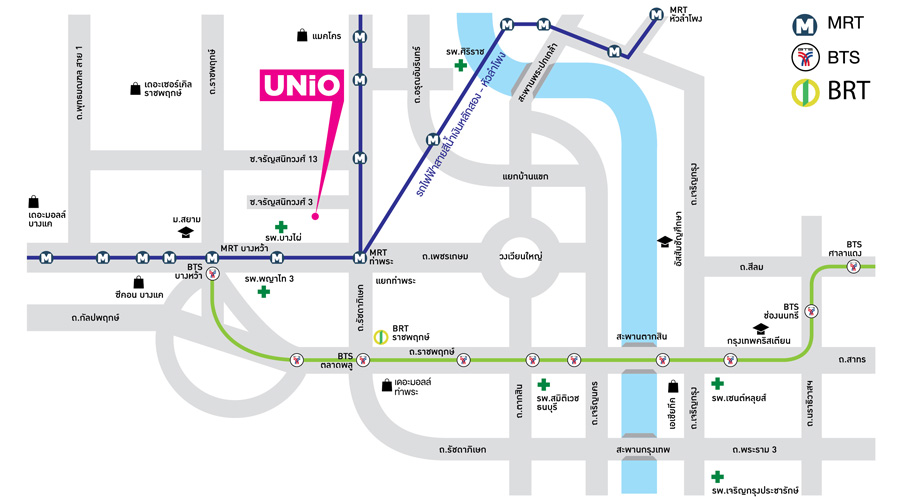ให้เช่า คอนโด UNIO Charan 3 (ยูนิโอ คอนโด จรัญฯ 3) ห้อง สตูดิโอ 1 ห้องน้ำ ตึก H ชั้น 6 ห้อง 605 ขนาด 28 ตรม.เฟอร์นิเจอร์ครบ
