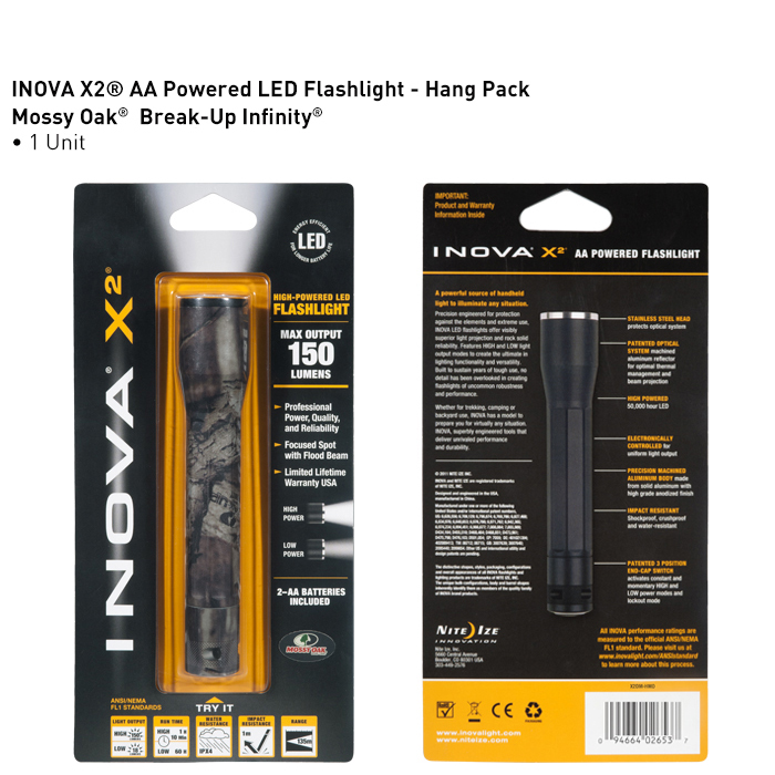 ไฟฉาย INOVA X2 - AA Powered LED Flashlight , Mossy Oak