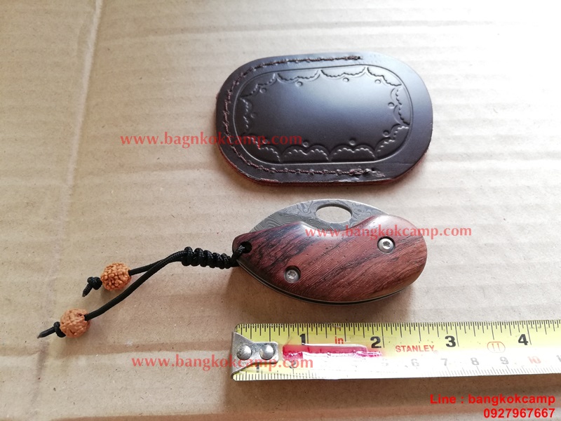 มีดพับ ดามัสกัส Damascus พร้อมซองหนังแท้ (5)