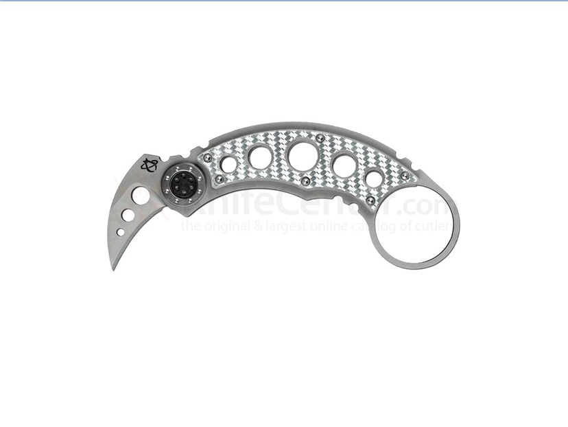มีดคารัมบิท Mantis MK-f Mrs. Smith Fixed Karambit 1-1/4" Shawty Blade, Silver Twill G10 Handles