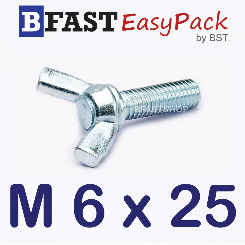 สกรูหางปลาหูกระต่าย M6 x 25 (4 ตัว/ถุง)