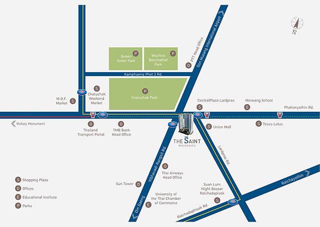 ให้เช่าคอนโด The Saint Residences - เดอะ เซนต์ เรสิเดนเซส ห้อง 31ตรม. ทิศใต้ 1ห้องนอน1 ห้องน้ำ