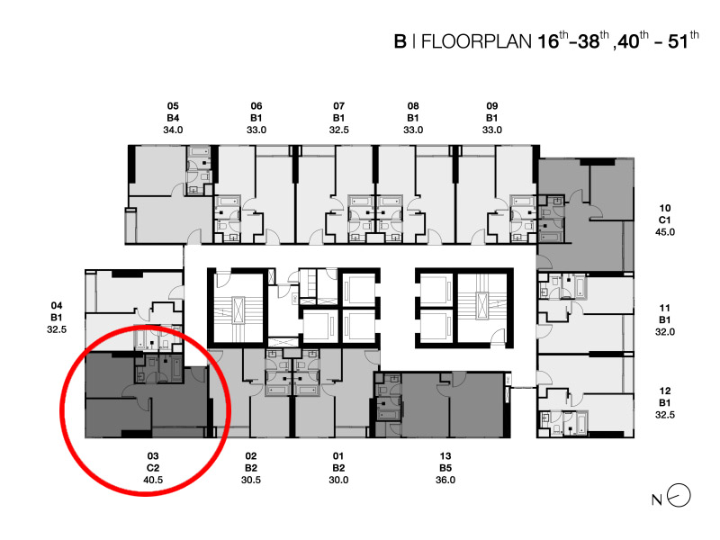 ด่วนขายดาวน์ Park Origin Thonglor (พาร์ค ออริจิ้น ทองหล่อ) 2 ห้องนอน 1 ห้องน้ำ ขนาด 40.5 ตรม. มีอ่างอาบน้ำ