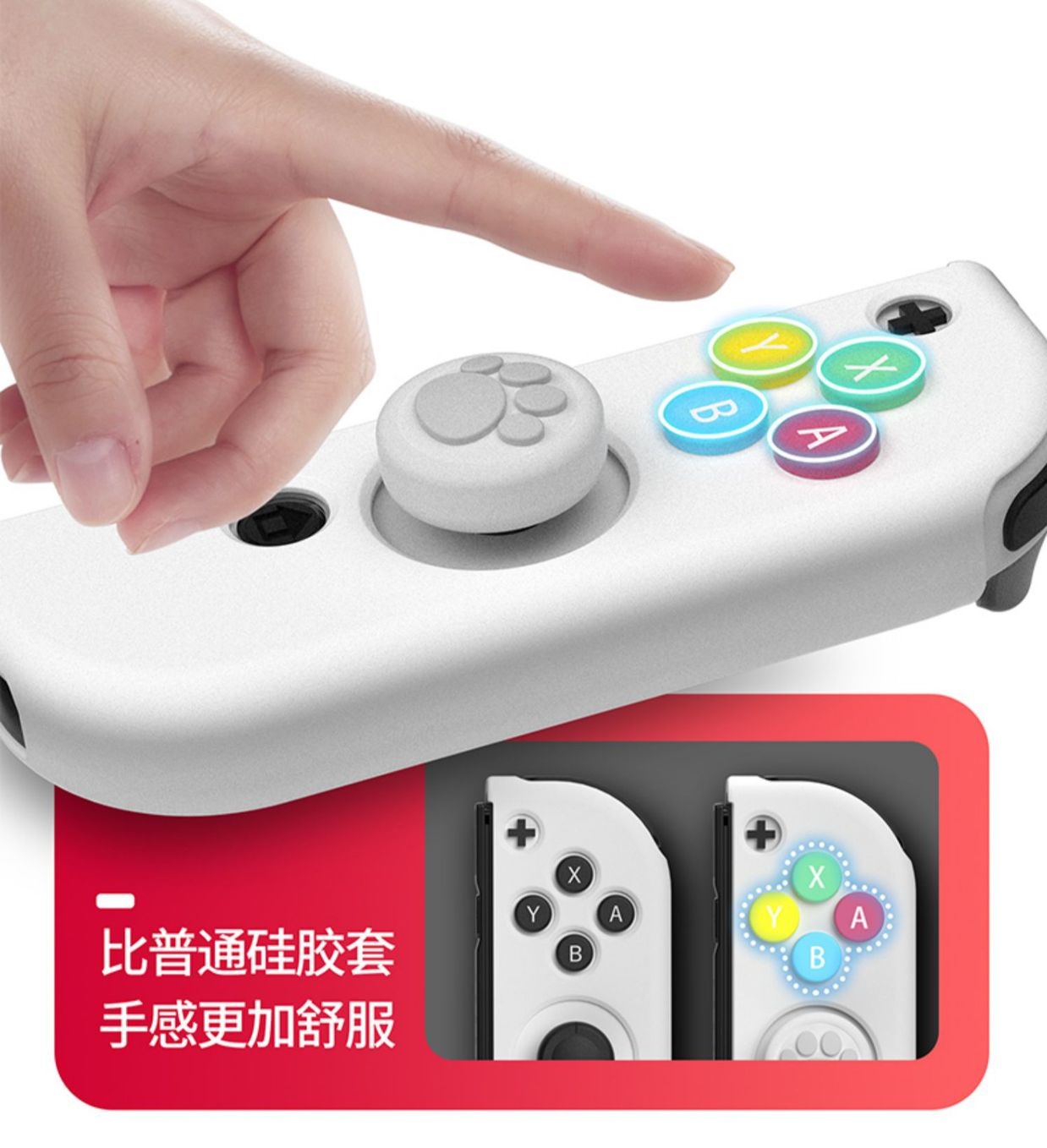 IINE เคสซิลิโคนนิ่มกันลื่น+ซิลิโคนอนาล็อก สำหรับจอยคอน