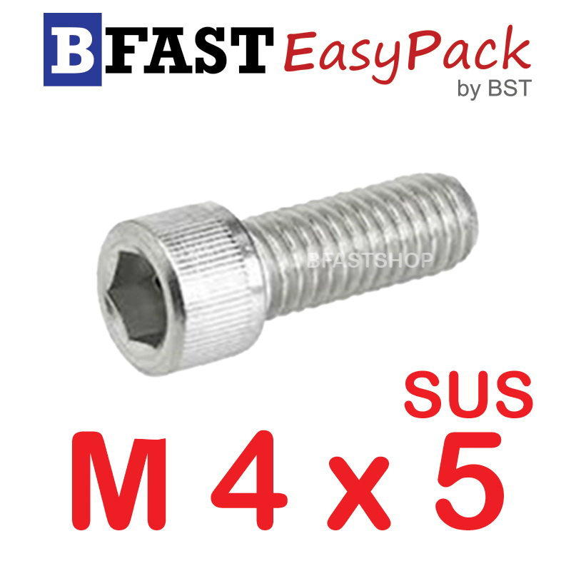 สกรูหัวจมสแตนเลส SUS M 4 x 5 ( 8 ตัว/ถุง)