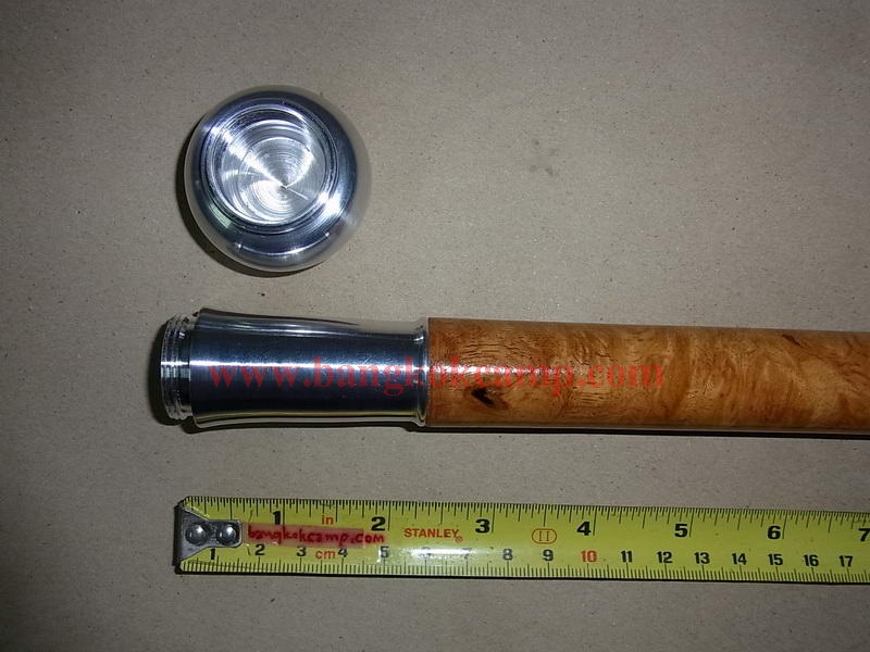 ไม้หายาก... ไม้ตะพด(ไม้ปุ่มมะค่า, ปมมะค่า) ลายสวยมาก หัว+ท้ายไททาเนียม หัวทรงลูกจันทร์