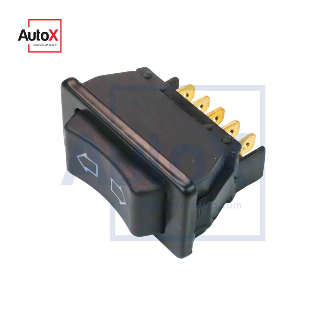 สวิทช์กระจกไฟฟ้า 5ขา ใช้ได้ทั้ง12-24V แบบทั่วไป ลูกศร แสงสีแดง แถมปลั๊กสีดำ1อัน (ใหม่)