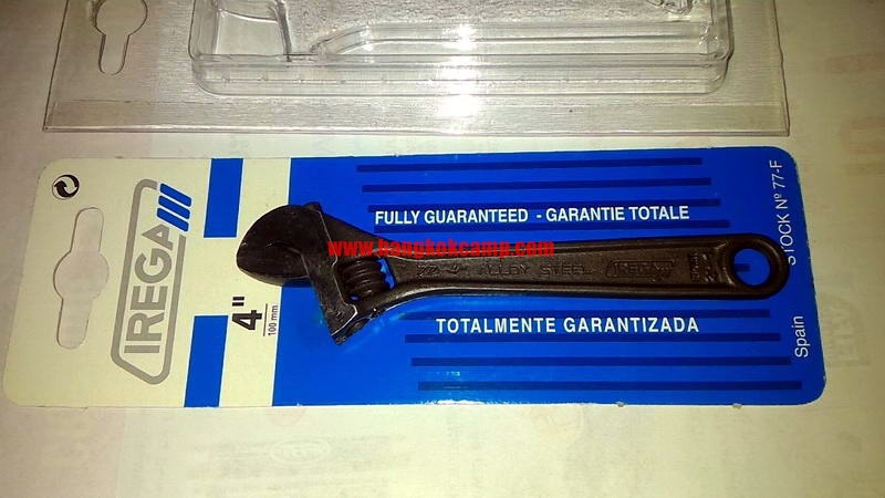 ประแจเลื่อน IREGA ขนาด 4 นิ้ว สเปน Made in Spain ใหม่ แท้. (แพ็คฟ้า)