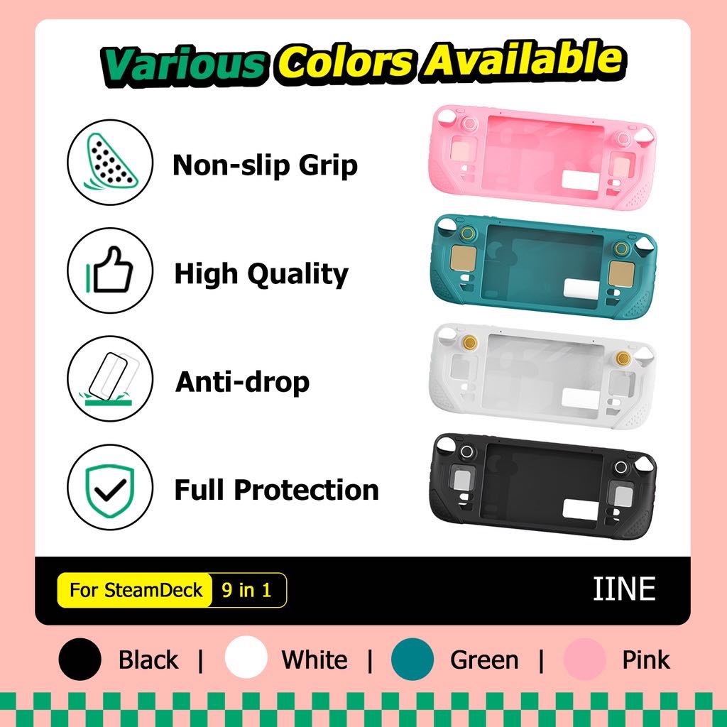 IINE Steam Deck 9 in 1 เซทเคสซิลิโคน
