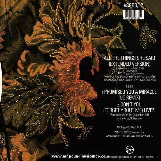 Simple Minds - All The Things She Said (Extended Version)