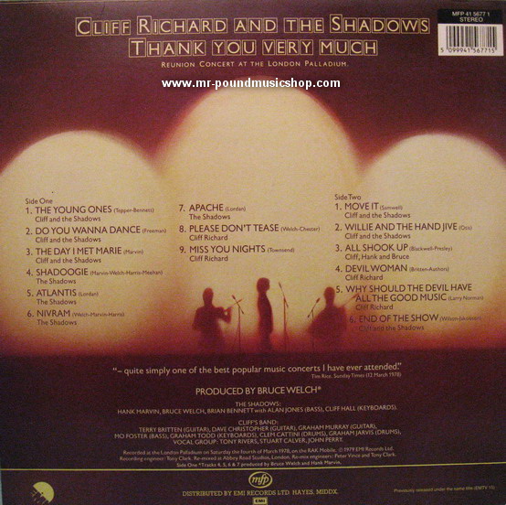 Cliff Richard And The Shadows - Thank You Very Much