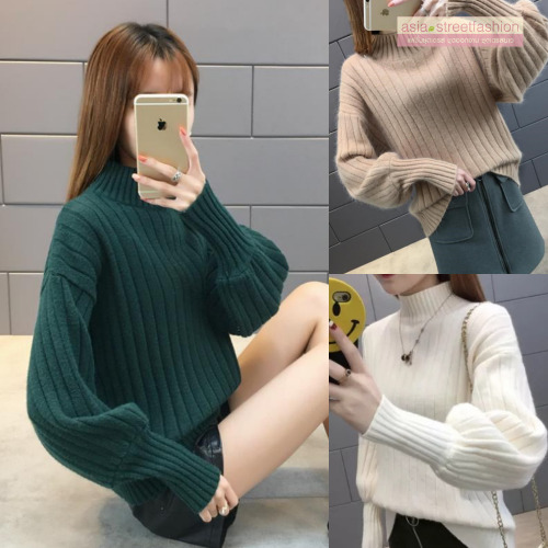 Sweater เสื้อสเวทเตอร์ไหมพรม แขนยาว เนื้อนุ่มมาก ใส่สบายยืดได้เยอะ พร้อมส่ง