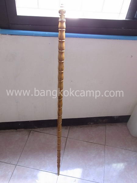 ไม้มงคลหายาก... ไม้ตะพด(พยอม) ลายสวยมาก หัวขุน+ท้ายทองเหลือง ยาว105ซม