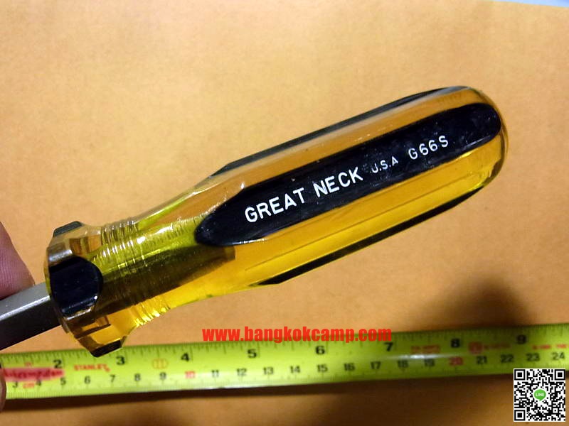 ไขควง อเมริกา GREAT NECK ขนาด6นิ้ว ก้านเหลียม Made in USA. ใหม่เก่าเก็บ