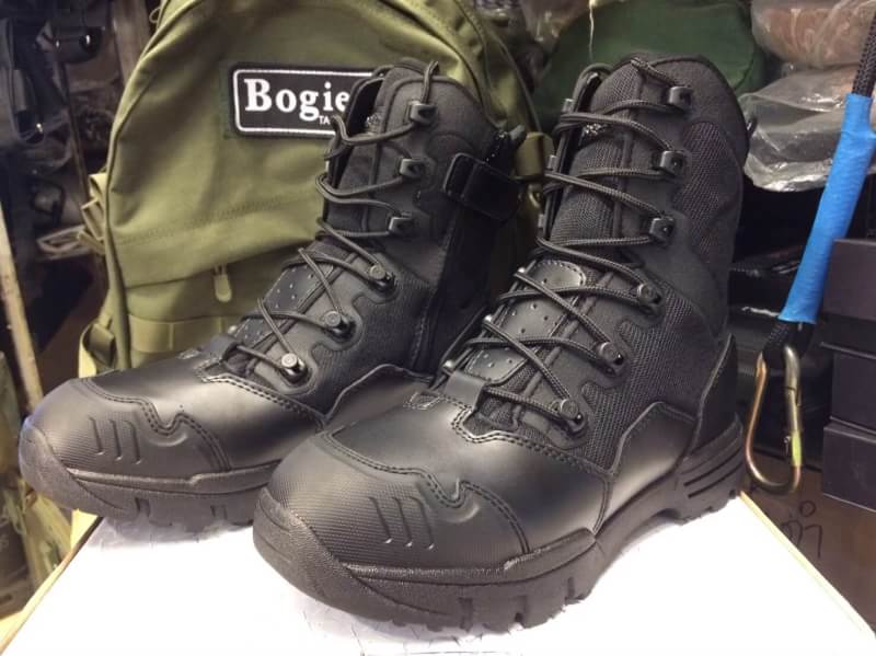 รองเท้า Bogie.1 TACTICAL BOOT (Spider 3) ข้อยาว สีดำ หนังและผ้าคอดูร่า (CORDURA)ใส่สบาย ซิปข้าง ระบายอากาศดี ไม่อับ